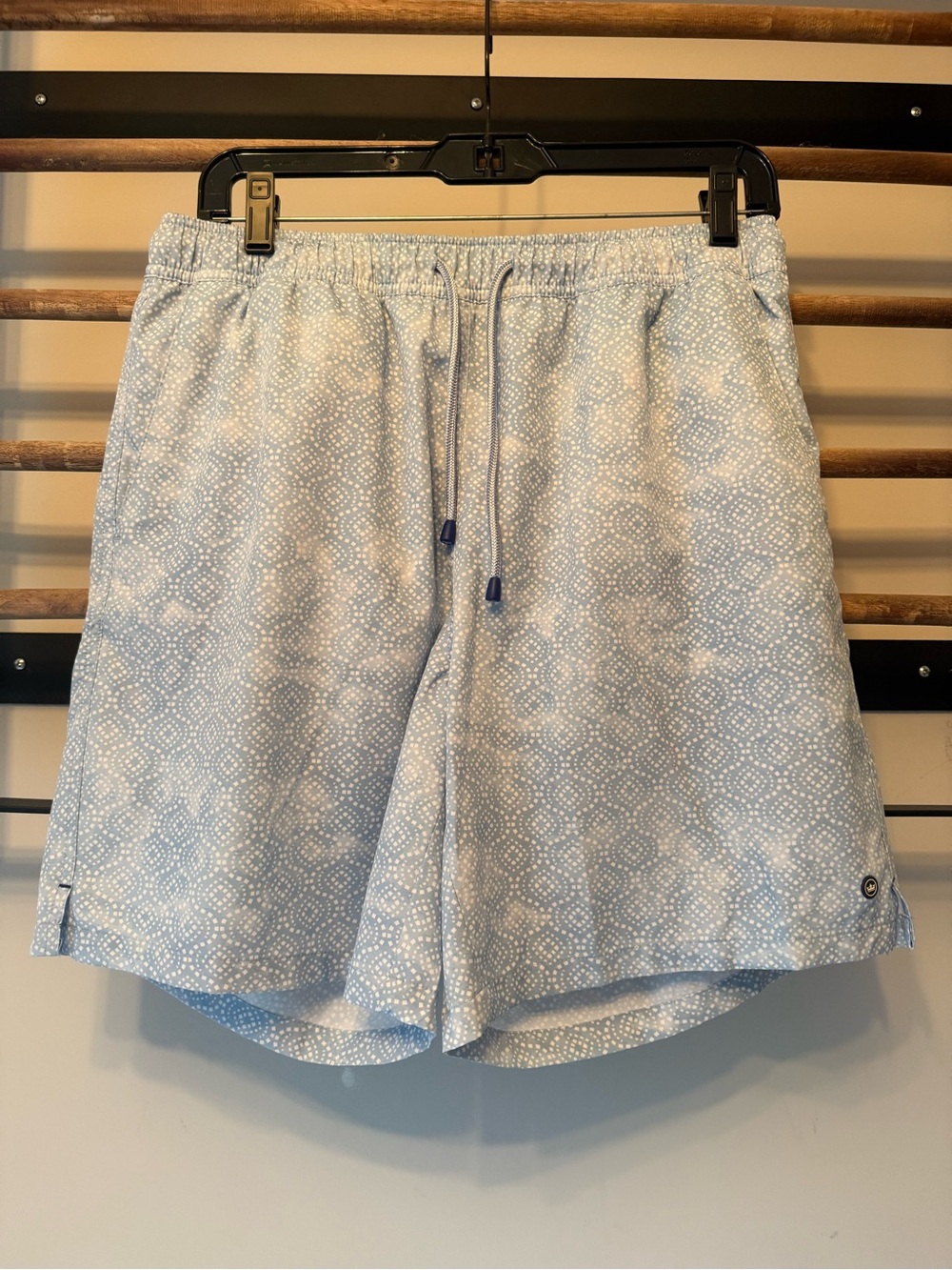 Peter Millar Men's Light Blue Patterned Swim Trunks